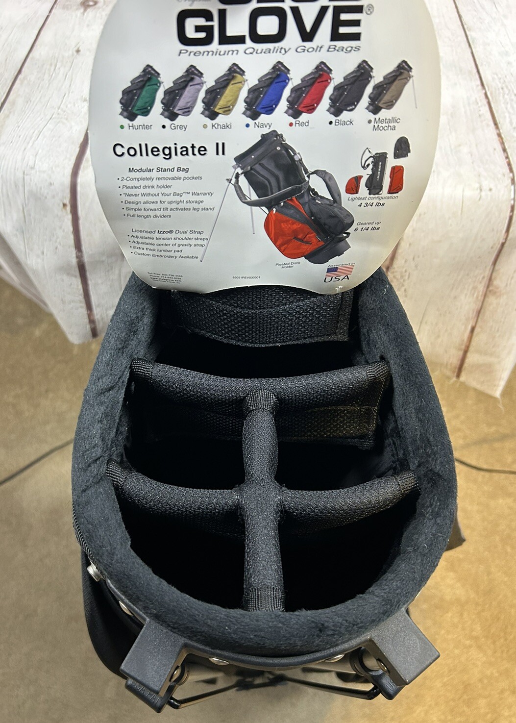 The Club Glove Collegiate II Bag 6 Way Divider ShopRite LPGA Classic Golf Bag eBay