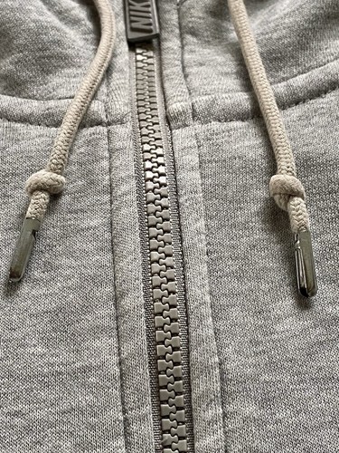 Vintage Nike Hoodie Mens Size M Gray Sweatshirt Swoosh Check Logo Zip Up Sweater - Imagen 5 de 13
