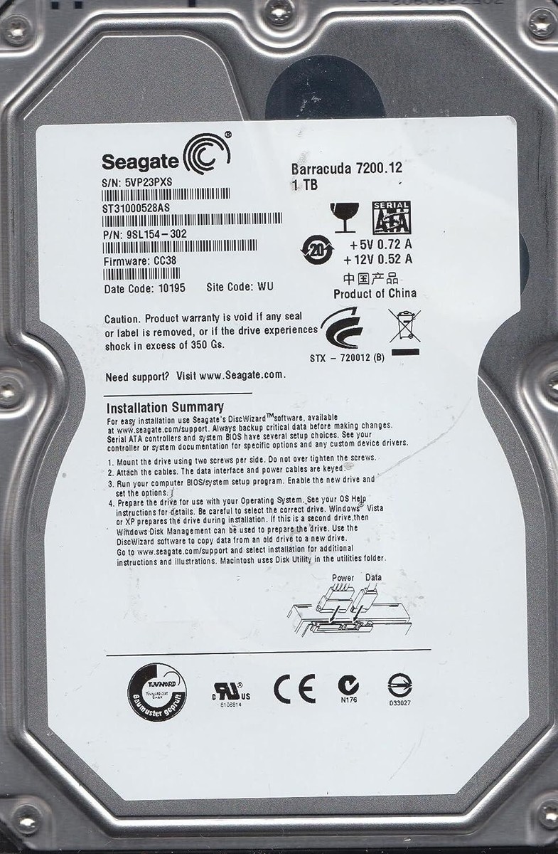 Refurbished Seagate Barracuda 7200.12 st31000528as 1tb 3.5インチSATA IIデス NeweggBusiness - Seagate BarraCuda 7200.12 ST31000528AS 1TB