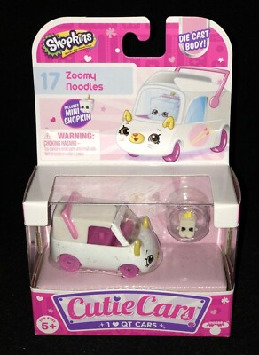 SHOPKINS CUTIE CARS SERIES 1 # 17 ZOOMY NOODLES DIE CAST CAR DISCONTINUED