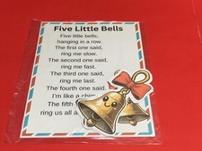 FIVE LITTLE BELLS - FLANNEL FELT BOARD LAMINATED STORY and PIECES