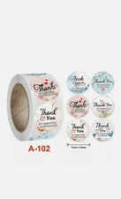 1000pcs. 2 Rolls 1inch 6 Designs "Thank you for supporting my small business"