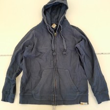 Burgs Hoodie 14 Blue Womens Full Zip Hooded Sweatshirt Drawstring Cotton