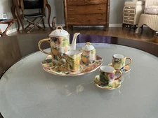 Formalities By Baum Bros Miniature Tea Set With Fruit Design (chip)