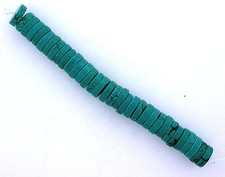 10mm x 3mm.Flat Disc Rondelle Magnesite Blue Turquoise Bead 3 3/4 Inch Strand