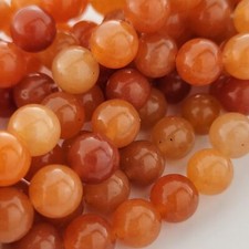 Red Aventurine Beads Natural Smooth Orange Red Gemstone Beads 6mm 8mm 10mm