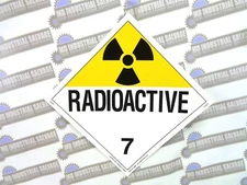 NEW LabelMaster RADIOACTIVE 7 PN: Z-EZ7R WARNING Sticker 10-3/4" x 10-3/4"
