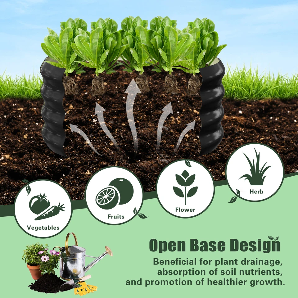 SLSY 3 Pcs 24x24x12in Galvanized Raised Garden Bed &Tomato Cages Planting Plants - Image 4 of 4