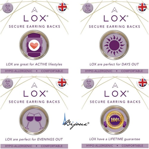 4 LOX Fermoir sécurisé Boucles d'oreille. Couleur Or. Garantie à vie - Imagen 6 de 20