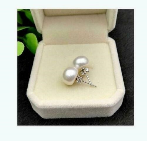 Rabbit Ear White Zircon Stud Earrings Freshwater Cultured Pearl Stud Earrings Sterling Silver Studs - CB188MQ665D