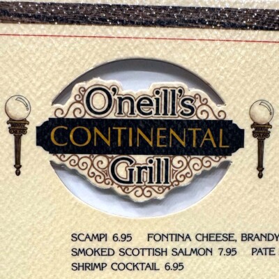 1983 O'Neill's Continental Grill Restaurant Menu El Segundo Los Angeles County