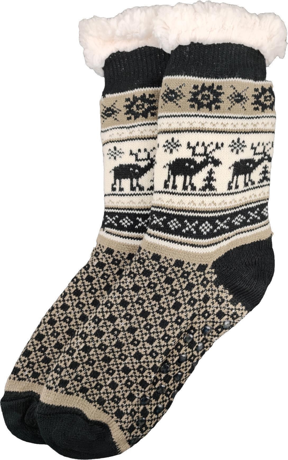 Kuschelsocken Damen Herren Mit Greifern - Warme Flauschige Winter Bodensocken Dicke Strick Socken