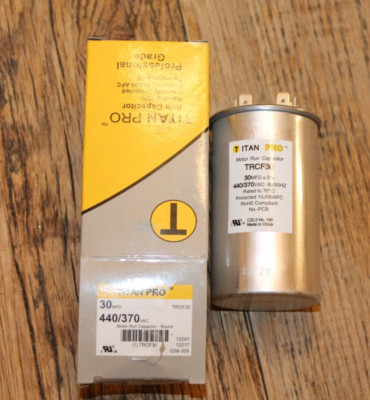 TITAN PRO TRCF30 Motor Run Capacitor,30  MFD,3 27/32''  H 30D619