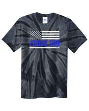 Proud Son Blue Line Police Flag Youth Tie Dye T-Shirt American Support
