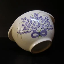 Ceramic Faience Bowl Provence Lavender France Pottery Art Deco Table White