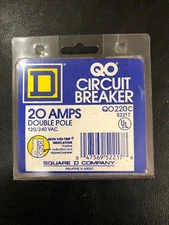 (New) SQUARE D BY SCHNEIDER ELECTRIC QO220C DP Circuit Breaker, 20 Amp 52217