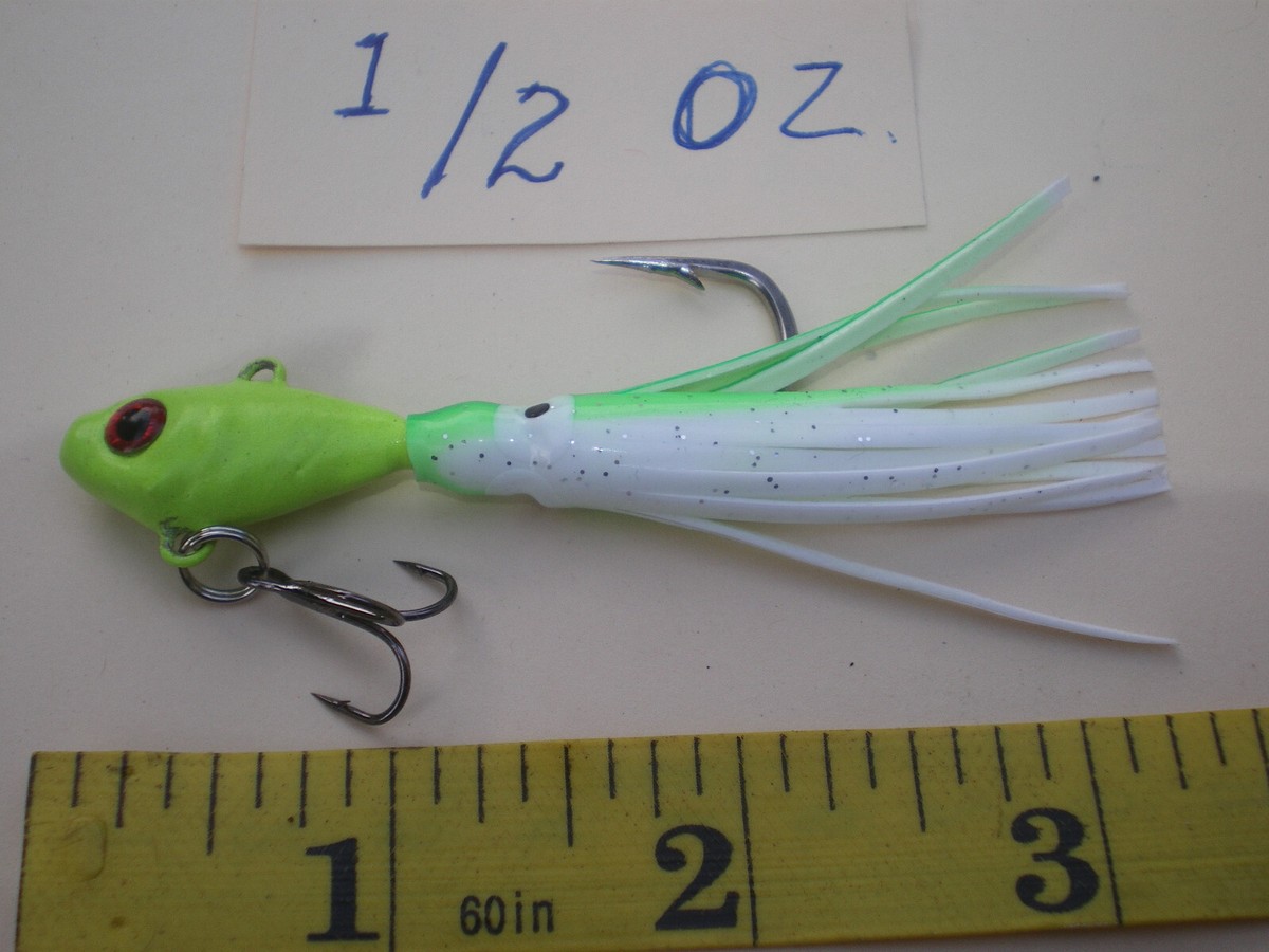 Lot De 4 Jigs Mustad Bucktail 4/0 1 Oz Blanc – Pêche En Mer (leurres Poissons)