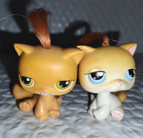 Littlest Pet Shop Shorthair Cats Green Blue Eyes Orange 78 O/White 42 ...