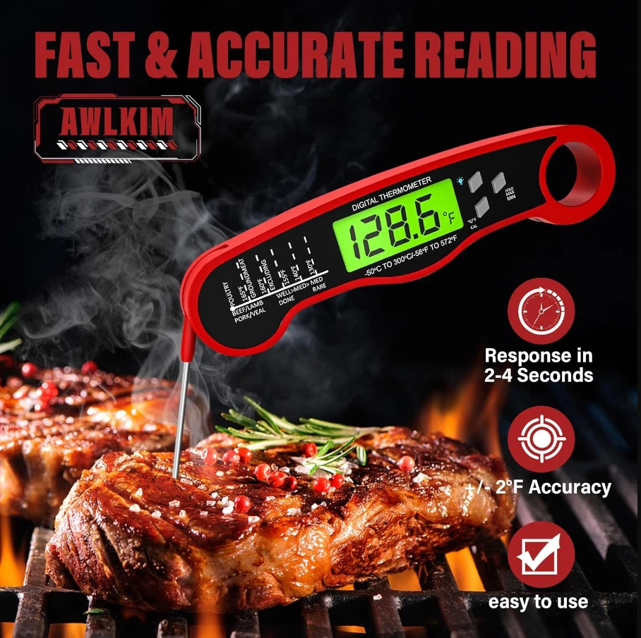 Meat Thermometer Digital - Fast Instant Read Food Thermometer for Cooking