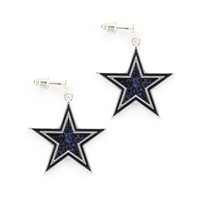 Dallas Cowboys Crystal Silver Plated Earrings Nfl Football Licensed Jewlery Dallas Cowboys Crystal Silver Plated Earrings Nfl Football Licensed Jewlery