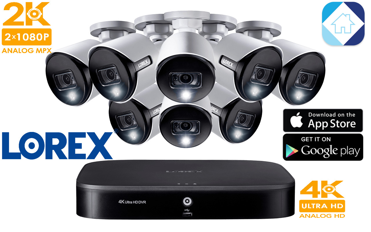 LOREX 2KAD88R 4K 8 Channel DVR Smart 2TB & 8-2K 5MP Deterrence Security Camera🔥