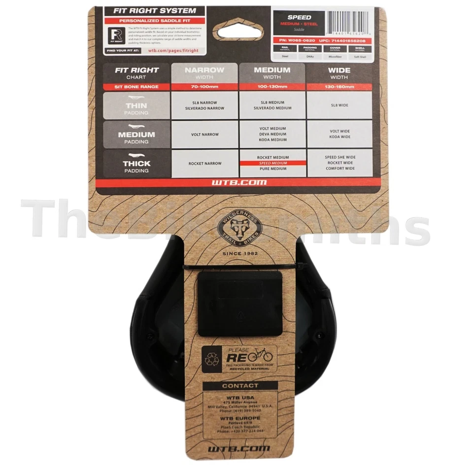 Sillín de bicicleta de montaña WTB Speed acero medio 145 mm asiento unisex microfibra Foto 2 de 4