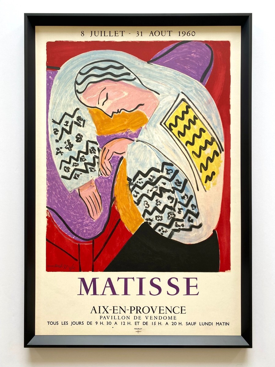 HENRI MATISSE RARE 1960 MOURLOT LITHO PRINT FRAMED EXHBT POSTER