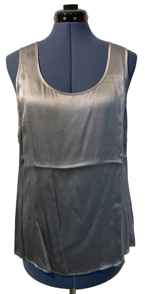 grey satin vest top