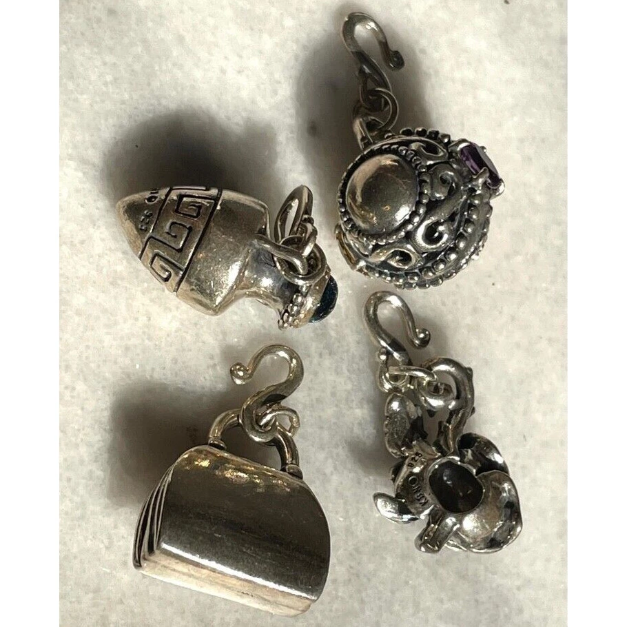 4 ENCANTOS GENUÍNOS DE PRATA ESTERLINA 925 COM PEDRAS PRECIOSAS SKY - Imagem 4 de 4