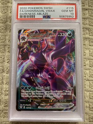 【PSA10】華麗なる女忍者 舞　MAX　マキシマムレア Pokemon PSA 10 Grimmsnarl VMAX #115/189 Sword And Shield Darkness