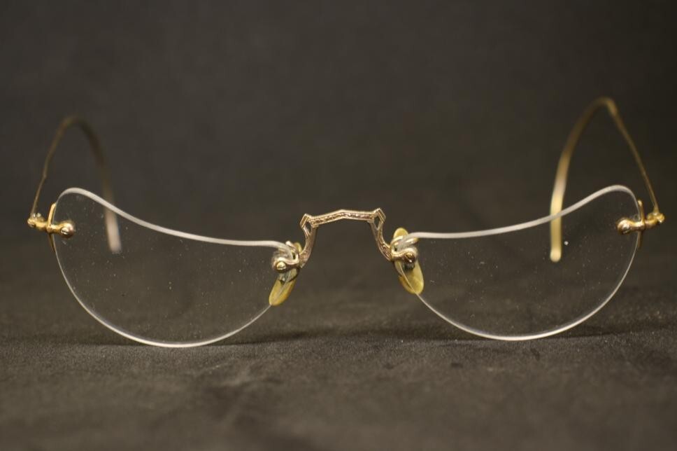 Antique Steven’s & Company gold filled rimless eye glasses frames Stevens Co Glasses - Etsy main image 4