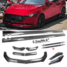 Carbon Fiber Front Bumper Lip Chin Spoiler For mazada 3 Body Kit Side Skirt