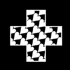 HEARTS INSIDE CROSS Vinyl Decal Sticker - FREE USA SHIPPING