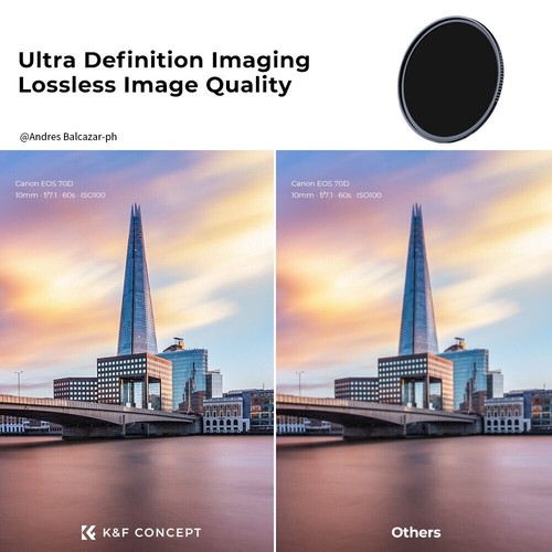 K&F Concept NANO-X ND1000 (10 Stops) ND Lens Filter for Camera Lens 37mm-112mm - Picture 8 of 12