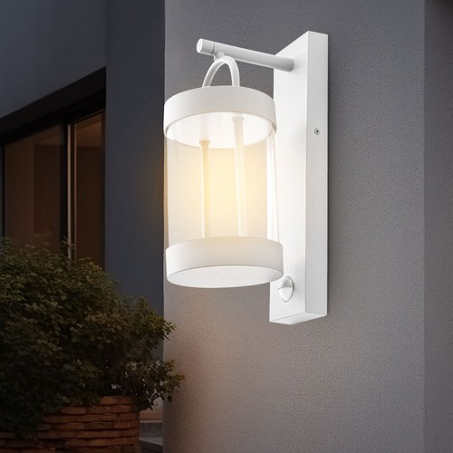Wandleuchte Außenwandlampe Laterne Haustürlampe weiß LED Terrassenlampe H 33 cm - Bild 3 von 5