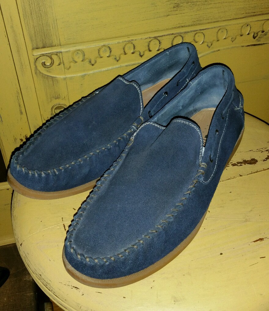 BED STU NAVY BLUE SUEDE MENS LOAFERS MOCCASINS CASUAL SHOES  display picture 3