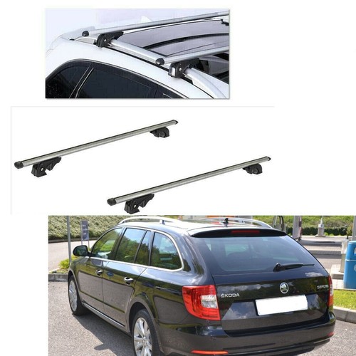 BARRE PORTATUTTO ALLUMINIO SKODA SUPERB SW ANNO 2016 CON RAILS CON SERRATURE K9 - Foto 9 di 10