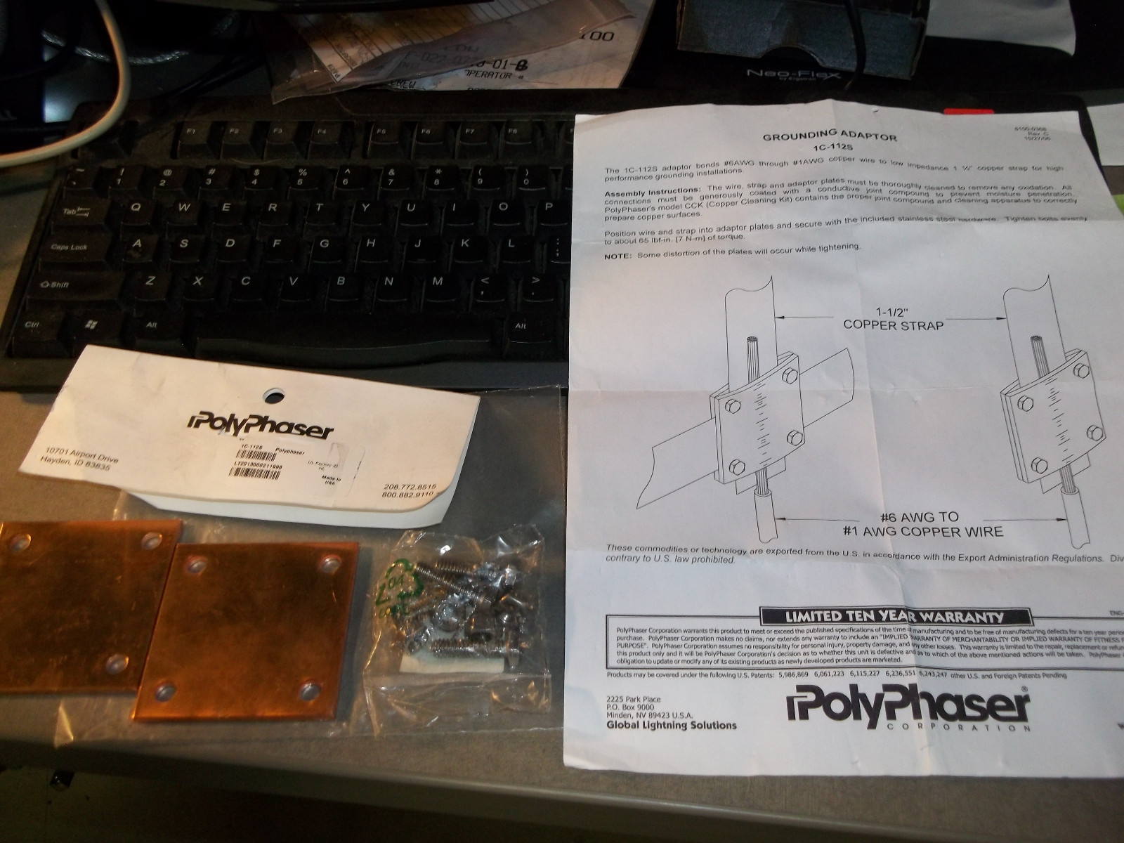PolyPhaser Grounding Adapter 1C-112S | eBay