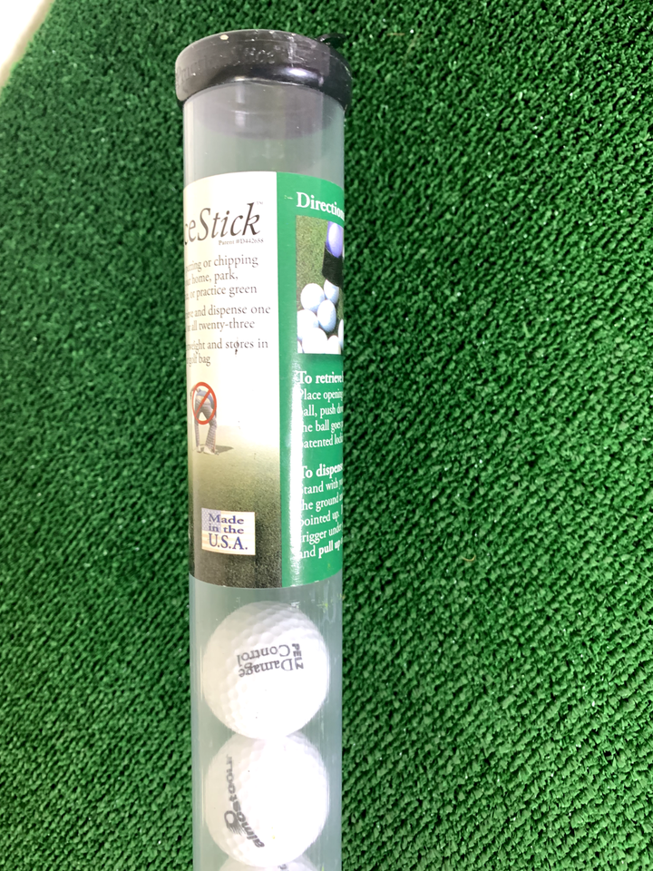 The Practice Stick Golf Ball Dispenser And Retriever, Clear Tube W/ 20