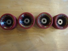 Pacer Rage XT -Speed Skate Wheels with Bearings- Set of 4, Red