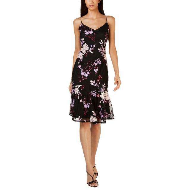 floral midi cocktail dress