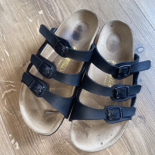 Birkenstock Florida Schuhe Sandalen Gr. 36 Pantolettte Echtleder schwarz - Bild 1 von 5