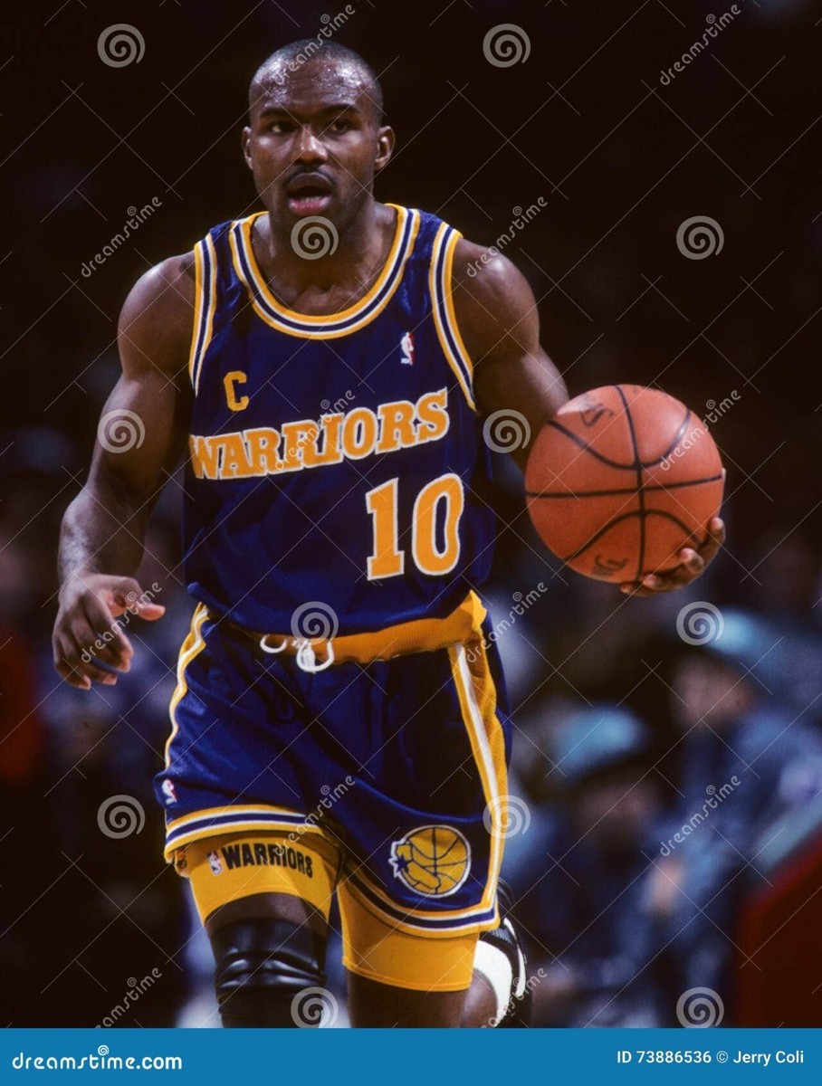 TIM HARDAWAY Golden State Warriors Vintage Champion Blue Jersey 44