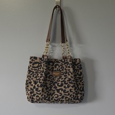 Borsa a tracolla BAELAANAN&BAG stampa leopardata chiusura zip catena oro foderata ferramenta
