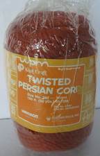 Twisted Persian Cord Vintage No 360 10mm 150 feet Rust Herculon Macrame Cord
