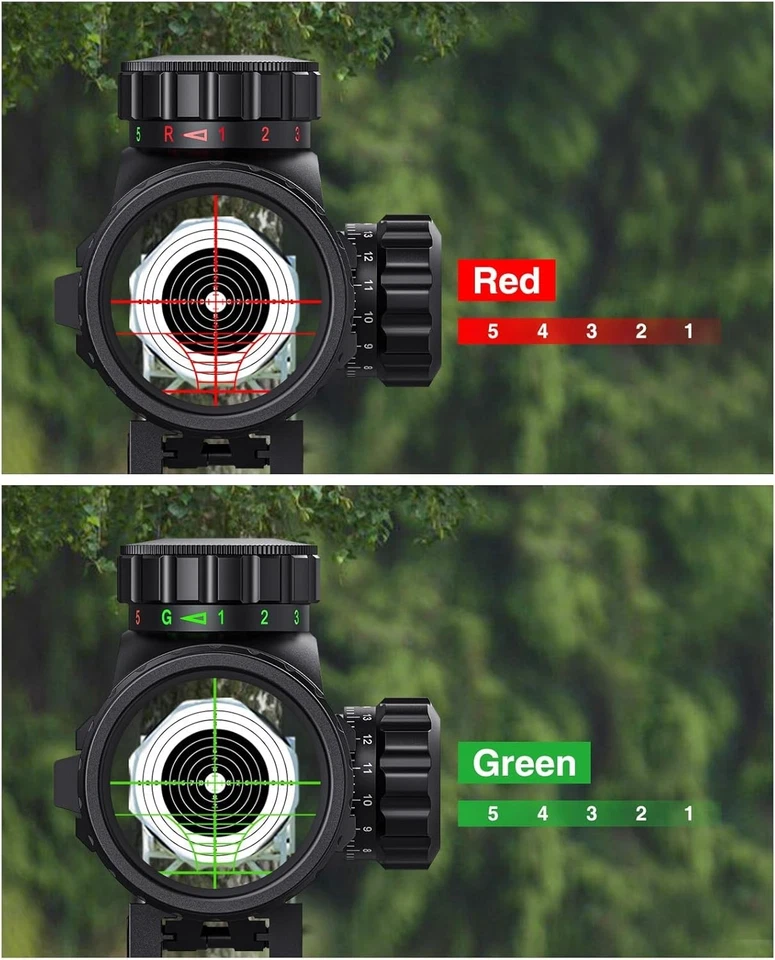 Combo de mira telescópica MidTen 3-9x32 con óptica iluminada doble, punto rojo/verde y mira láser Foto 4 de 4
