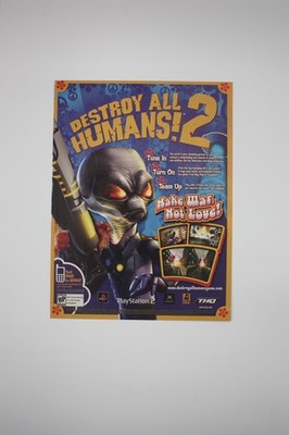 Destroy All Humans 2 PS2 Xbox 2006 Vintage Print Ad/Poster Official Promo Art