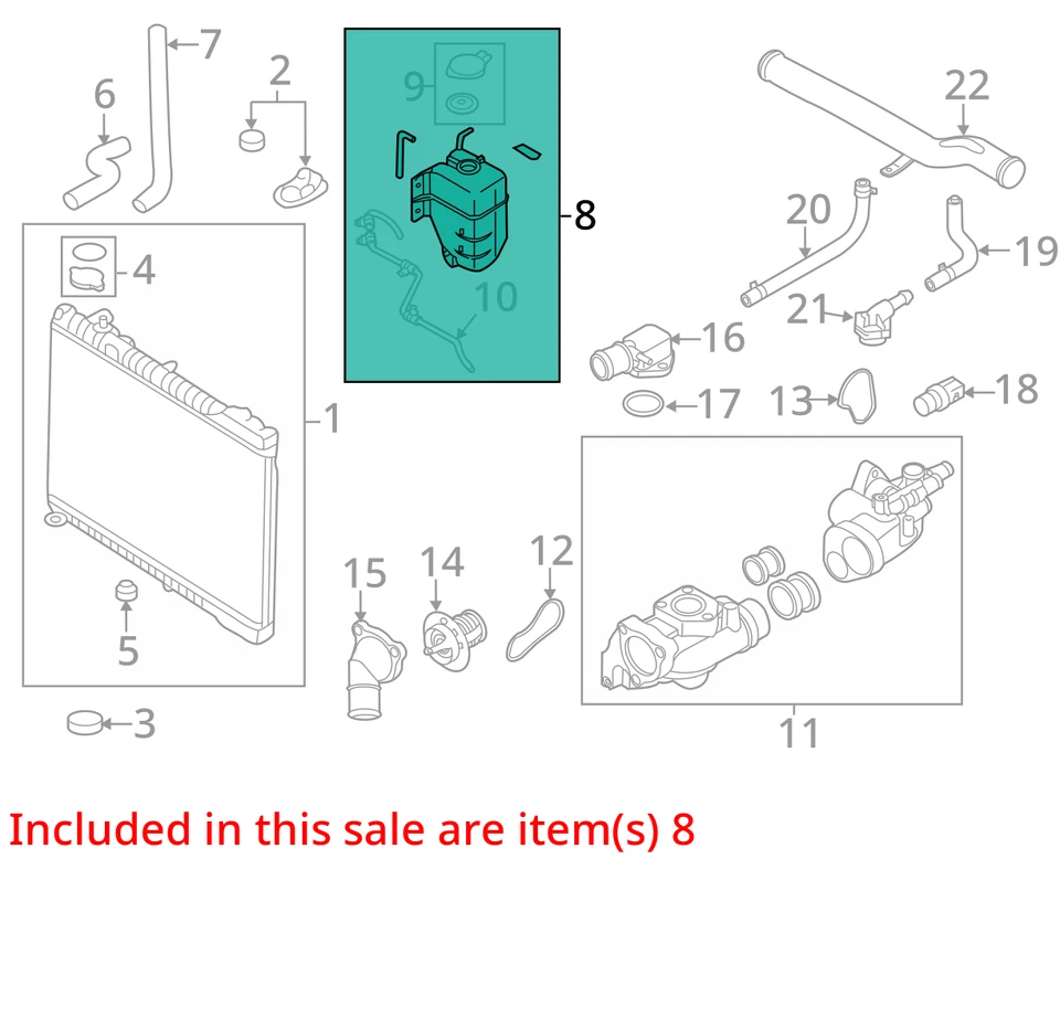 Kia Sedona 2008 botella de desbordamiento de refrigerante fabricante de equipos originales 126 k millas (LKQ ~ 42639745) Foto 4 de 4