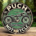 2D Flat  Vintage Puch Motorcycle Wall Art Tin Metal Signs Home Décor 20x20cm Ret