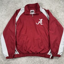 Alabama Crimson Tide Jacket Mens Large Red NCAA Football 58 Sports Pullover